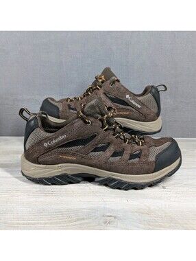 Columbia Mens 8 Brown Waterproof Hiking Trail Shoes Outdoor Low Top Comfort Mesh
